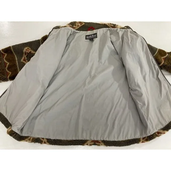 Vintage Woolrich Women’s L Brown Aztec Fleece Southwest Full Zip Jacket